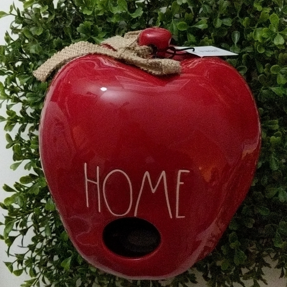 Rae Dunn Red (Home) w/ Dimpl Birdhouse Apple shape
